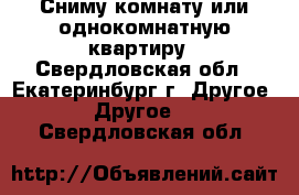 Сниму комнату или однокомнатную квартиру - Свердловская обл., Екатеринбург г. Другое » Другое   . Свердловская обл.